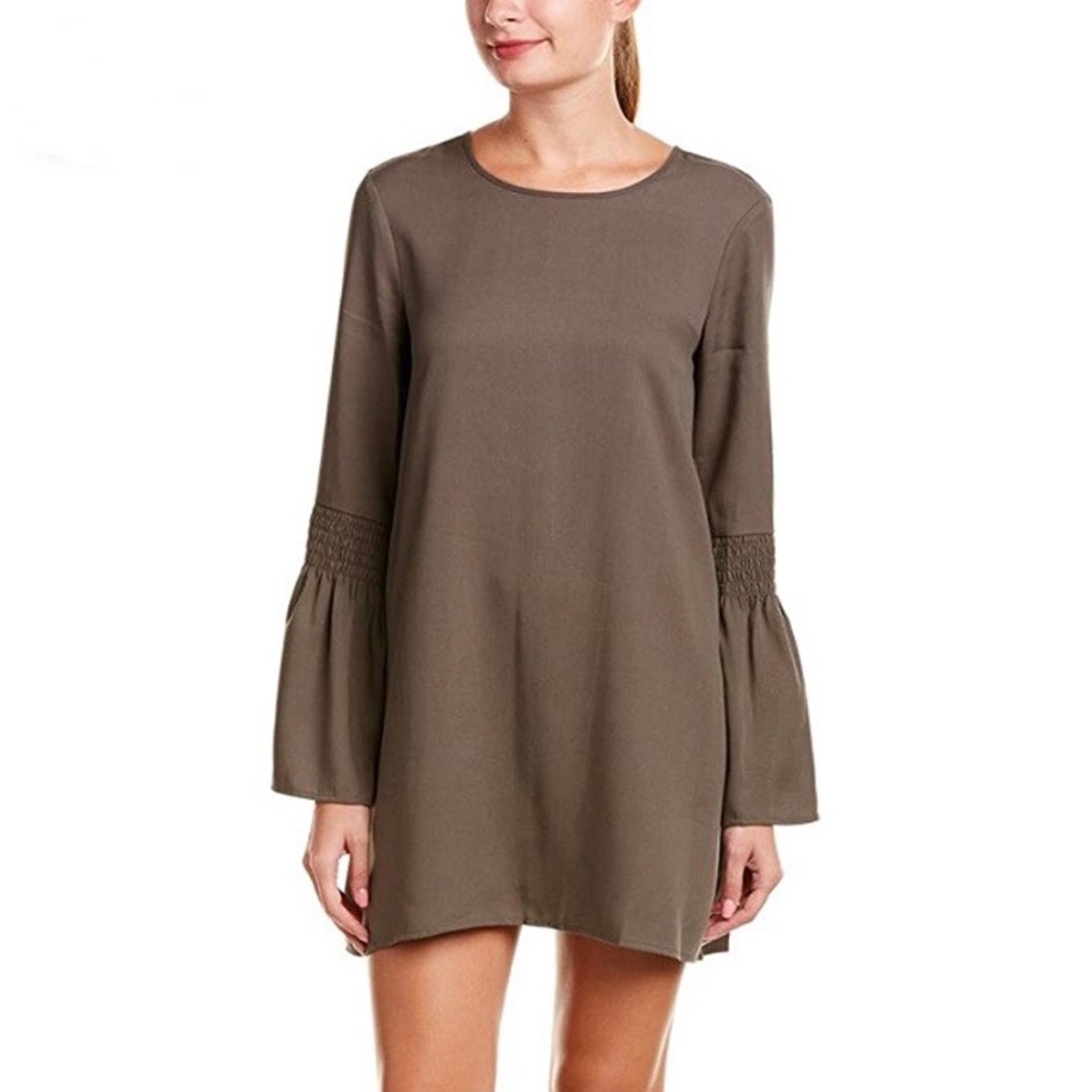 BCBG Shift Smocked Longsleeved Dress